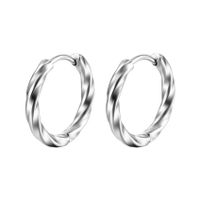 Fashion Round Stainless Steel Plating Hoop Earrings 1 Pair sku image 1