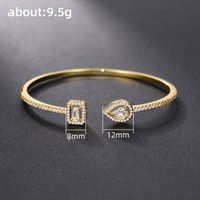 Fashion Square Water Droplets Copper Inlay Zircon Bangle 1 Piece main image 2