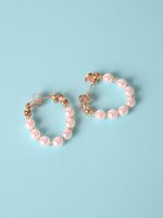 Mode Einfarbig Perle Perlen Ohrringe 1 Paar main image 1