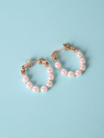 Mode Einfarbig Perle Perlen Ohrringe 1 Paar main image 3