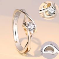 Simple Style Round Copper Inlay Zircon Open Ring 1 Piece sku image 2