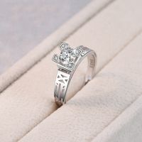 Simple Style Round Copper Inlay Zircon Open Ring 1 Piece sku image 5