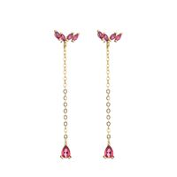 1 Pair Elegant Streetwear Water Droplets Inlay Copper Zircon Gold Plated Drop Earrings main image 5