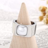 Elegant Square Stainless Steel Polishing Shell Rings 1 Piece main image 7