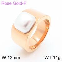 Elegant Square Stainless Steel Polishing Shell Rings 1 Piece sku image 5