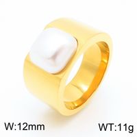 Elegant Square Stainless Steel Polishing Shell Rings 1 Piece sku image 11