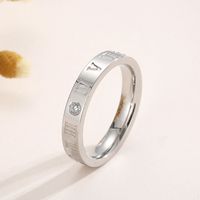 Simple Style Letter Stainless Steel Polishing Zircon Rings 1 Piece main image 5