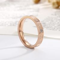 Simple Style Letter Stainless Steel Polishing Zircon Rings 1 Piece main image 8