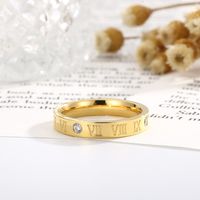 Simple Style Letter Stainless Steel Polishing Zircon Rings 1 Piece main image 6