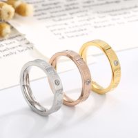 Simple Style Letter Stainless Steel Polishing Zircon Rings 1 Piece main image 1