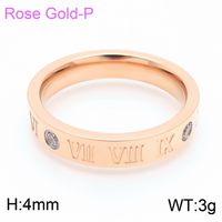 Simple Style Letter Stainless Steel Polishing Zircon Rings 1 Piece sku image 6