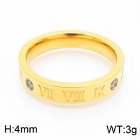Simple Style Letter Stainless Steel Polishing Zircon Rings 1 Piece sku image 9