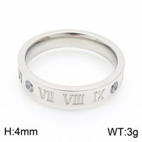 Simple Style Letter Stainless Steel Polishing Zircon Rings 1 Piece sku image 3