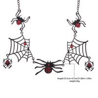 Gothic Spider Spider Web Alloy Inlay Rhinestones Men's Necklace 1 Piece main image 5