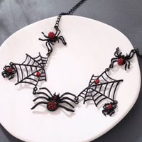 Gothic Spider Spider Web Alloy Inlay Rhinestones Men's Necklace 1 Piece main image 4