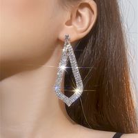 1 Pair Exaggerated Geometric Tassel Rhinestone Drop Earrings sku image 3