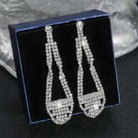 Luxueux Géométrique Strass Gland Boucles D'oreilles 1 Paire main image 7