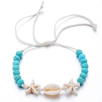 1 Piece Marine Style Starfish Turquoise Rope Shell Unisex Bracelets sku image 3
