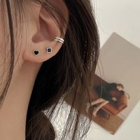 Simple Style Geometric Sterling Silver Enamel Ear Studs 1 Pair main image 4