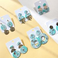 1 Pair Fashion Round Soft Clay Printing Women's Drop Earrings main image 5