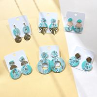 1 Pair Fashion Round Soft Clay Printing Women's Drop Earrings main image 1