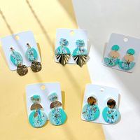 1 Pair Fashion Round Soft Clay Printing Women's Drop Earrings main image 3