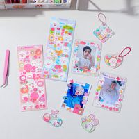 Cartoon Bear And Bunny Shaped Laser Goo Card Stickers Korean Style Girl Diy Journal Stickers Star Mini Truck Decorative Stickers main image 4