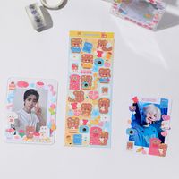 Cartoon Bear And Bunny Shaped Laser Goo Card Stickers Korean Style Girl Diy Journal Stickers Star Mini Truck Decorative Stickers sku image 2