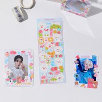 Cartoon Bear And Bunny Shaped Laser Goo Card Stickers Korean Style Girl Diy Journal Stickers Star Mini Truck Decorative Stickers sku image 3