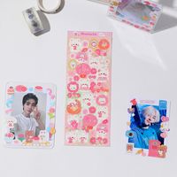 Cartoon Bear And Bunny Shaped Laser Goo Card Stickers Korean Style Girl Diy Journal Stickers Star Mini Truck Decorative Stickers sku image 6