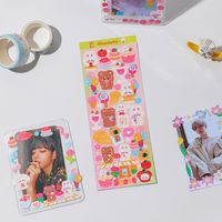 Cartoon Bear And Bunny Shaped Laser Goo Card Stickers Korean Style Girl Diy Journal Stickers Star Mini Truck Decorative Stickers sku image 5