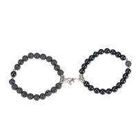Simple Style Heart Shape Alloy Natural Stone Beaded Stoving Varnish Bracelets 2 Pieces main image 5