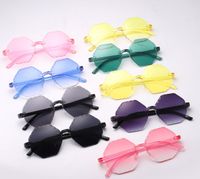 Mode Einfarbig Pc Polygon Rahmenlos Kinder Sonnenbrille main image 1