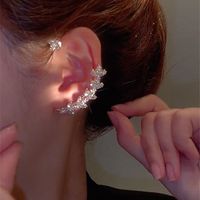 1 Piece Fashion Leaves Alloy Inlay Rhinestones Women's Ear Clips main image 3