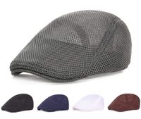 Men's Business Solid Color Flat Eaves Beret Hat main image 2