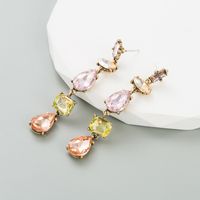 1 Pair Simple Style Water Droplets Alloy Inlay Artificial Rhinestones Women's Dangling Earrings main image 6