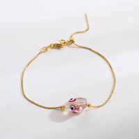 Retro Devil's Eye Rope Copper 18k Gold Plated Pearl Bracelets In Bulk sku image 1