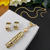 1 Set Ethnic Style Tortoise Alloy Pearl Plating Hollow Out Women's Jewelry Set main image 2