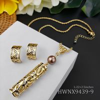 1 Set Ethnic Style Tortoise Alloy Pearl Plating Hollow Out Women's Jewelry Set sku image 8