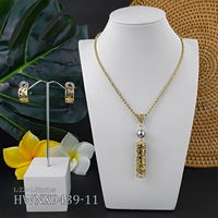 1 Set Ethnic Style Tortoise Alloy Pearl Plating Hollow Out Women's Jewelry Set sku image 9