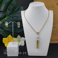 1 Set Ethnic Style Tortoise Alloy Pearl Plating Hollow Out Women's Jewelry Set sku image 16