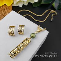 1 Set Ethnic Style Tortoise Alloy Pearl Plating Hollow Out Women's Jewelry Set sku image 14