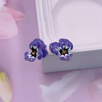 1 Pair Fashion Flower Alloy Enamel Women's Ear Studs sku image 1