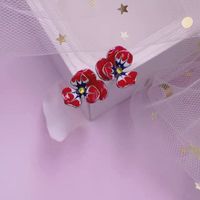 1 Pair Fashion Flower Alloy Enamel Women's Ear Studs sku image 4