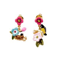 1 Pair Fashion Flower Alloy Enamel Women's Ear Studs sku image 17