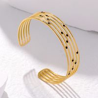 Simple Style Round Dots Stainless Steel Enamel Plating Bangle 1 Piece sku image 2
