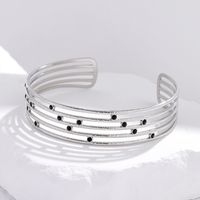 Simple Style Round Dots Stainless Steel Enamel Plating Bangle 1 Piece sku image 1