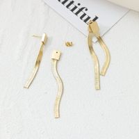 Fashion Tassel Titanium Steel Plating Dangling Earrings 1 Pair sku image 1