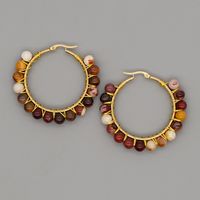 Retro Geometric Semi-precious Stone Handmade Earrings 1 Pair sku image 15