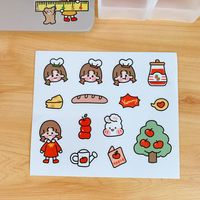Ins Girl Heart Cute Cha Cha Bear Hand Account Stickers Strawberry Stickers Hand Ledger Decoration Material Pvc Cup Stickers sku image 4